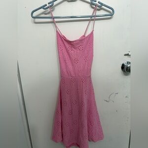 Rue21 Pink Eyelet Spaghetti Strap Mini Dress